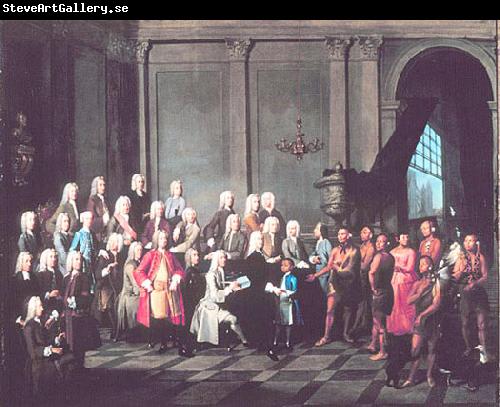unknow artist An eighteenth-century oil painting owned by the Winterthur Museum claims to depict James Oglethorpe presenting the Yamacraw Indians to the Georgia Tru